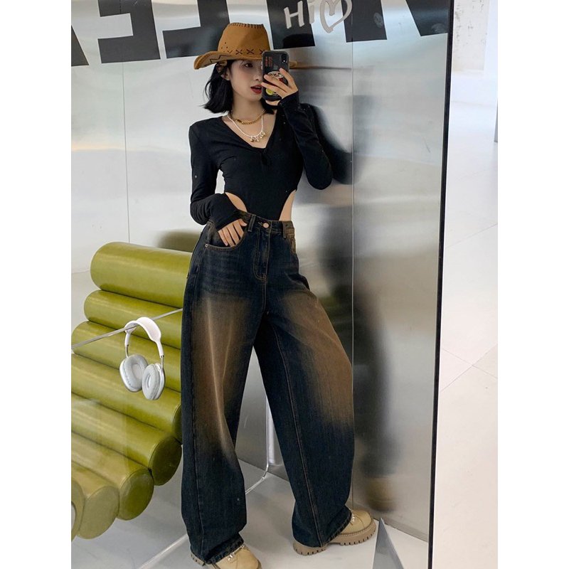 Quần jean nam ống suông rộng M10, quần bò nam đen xám dáng baggy vải demin phong cách hàn quốc MELLIXI | BigBuy360 - bigbuy360.vn