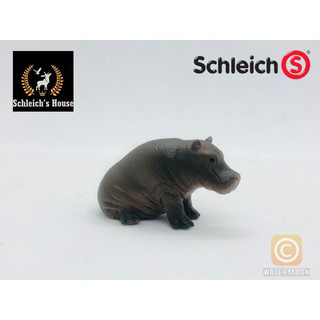 Mô hình động vật , đồ chơi con vật Schleich chính hãng Hà mã con ngồi 14682 - Schleich House