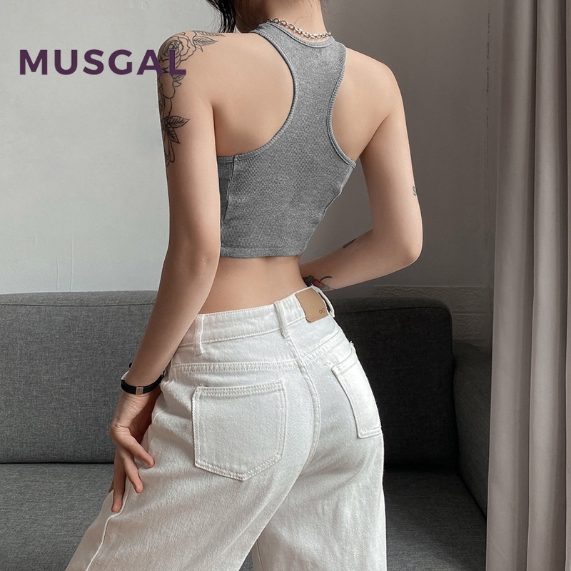 Áo Tank Top Thể Thao Cổ Tròn In Chữ Thời Trang Cho Nữ | BigBuy360 - bigbuy360.vn
