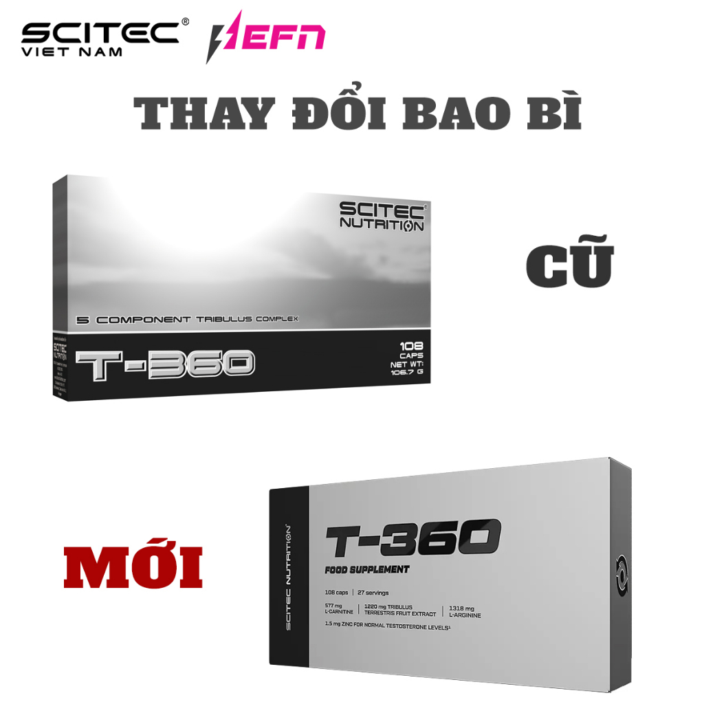 T-360 Tăng Hormone Nam Testosterone, Tăng Sinh Lý Và Khả Năng Tập Trung, Sức Mạnh Tập Luyện- Chính Hãng SCITEC VIỆT NAM