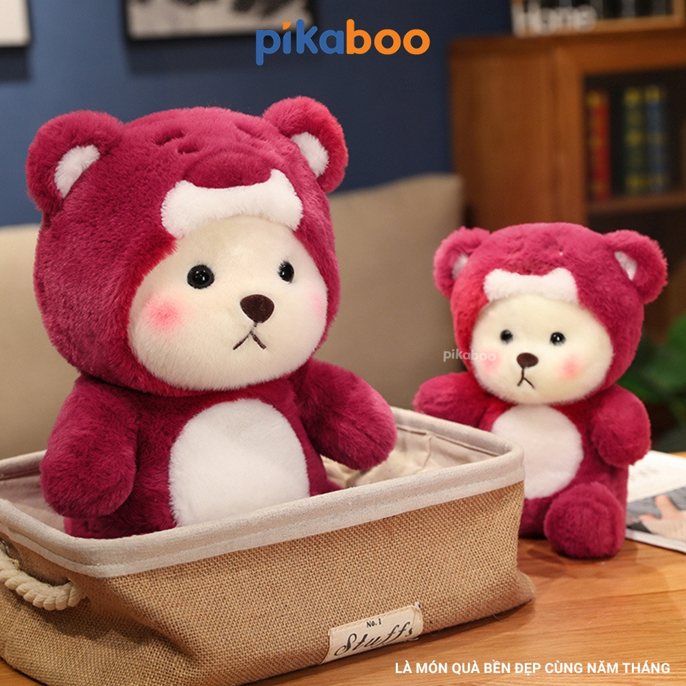 Gấu bông Lotso to , mini size 28 40cm thú nhồi bông kute đáng yêu Pikaboo mẫu mã đa dạng chất liệu cao cấp an toàn