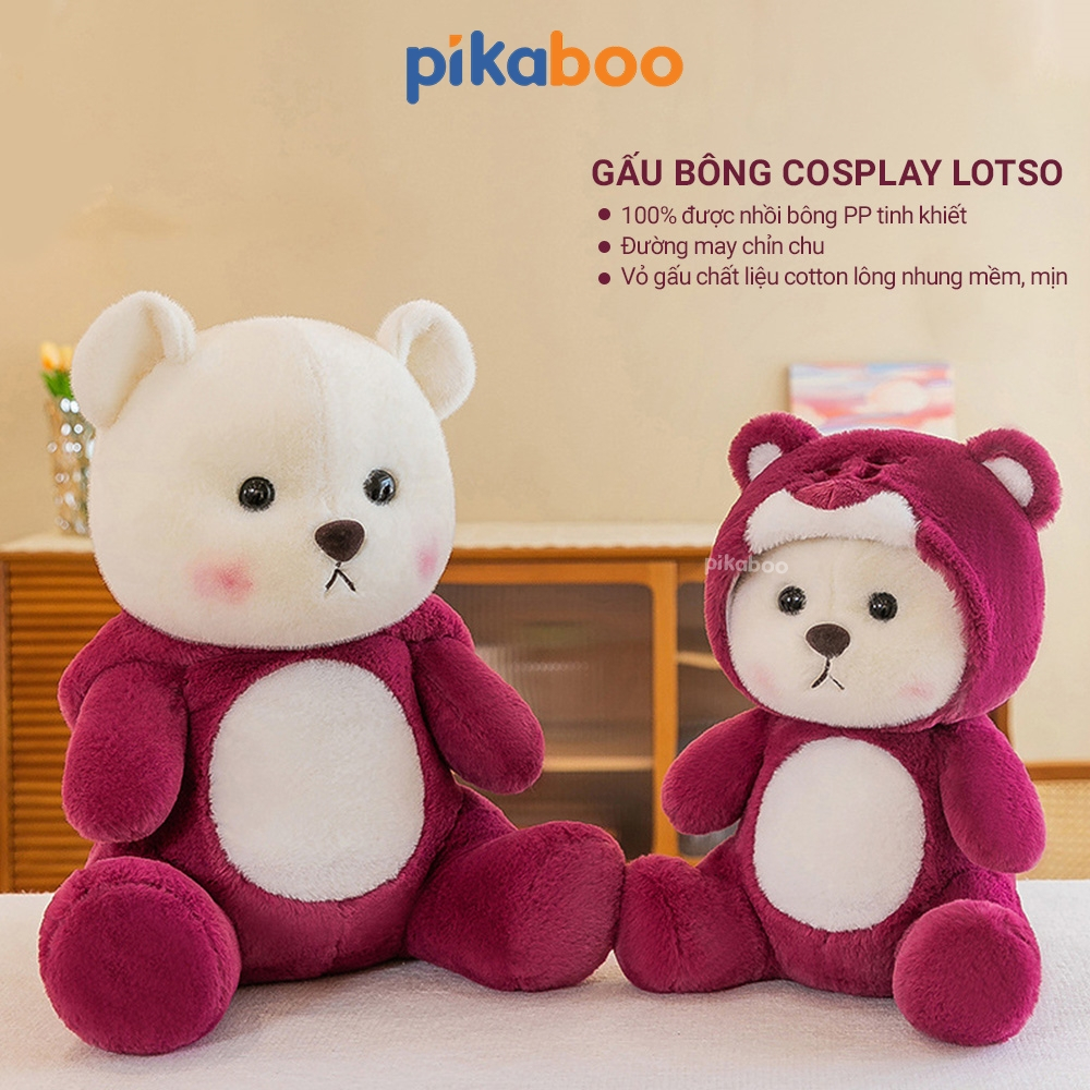 Gấu bông Lotso to , mini size 28 40cm thú nhồi bông kute đáng yêu Pikaboo mẫu mã đa dạng chất liệu cao cấp an toàn
