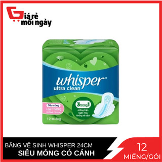 Băng vệ sinh Whisper Siêu mỏng ngày 12 miếng