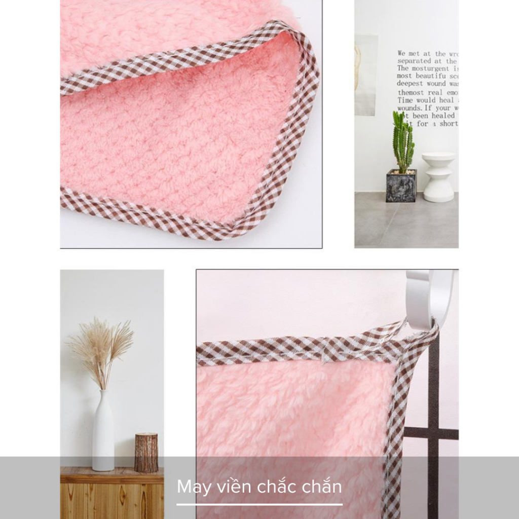 Khăn Lau Tay Nhà Bếp Bằng Vải Bông Siêu Thấm Hút, Khăn Lau Khô Bát Đĩa, Có Quai Treo Móc Tiện Lợi