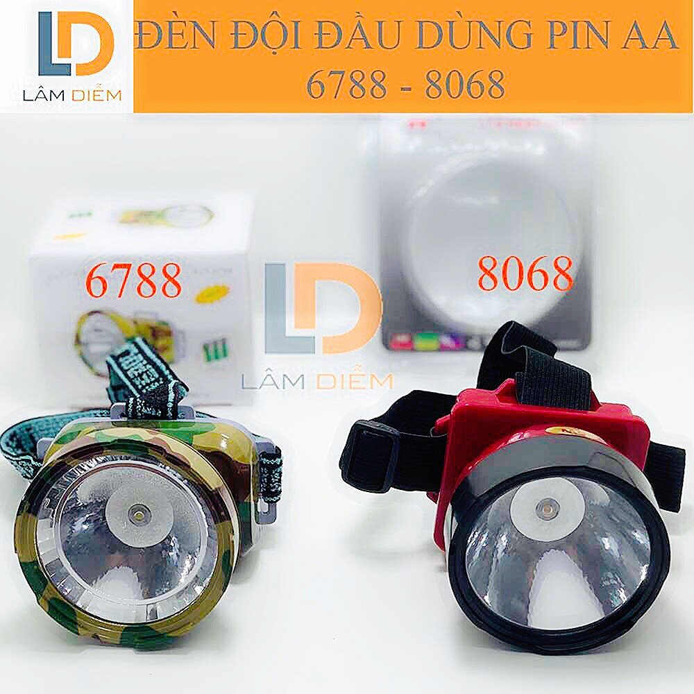 Đèn pin đội đầu pin rời aa 8068 - 6788