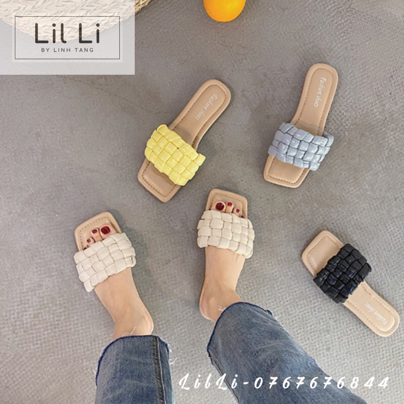 Dép bính quai ngang mũi vuông bản to cao cấp size 35-40