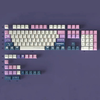 Keycap china zixia-huyền thoại chí tôn, 129 nút profile cherry pbt nhám
