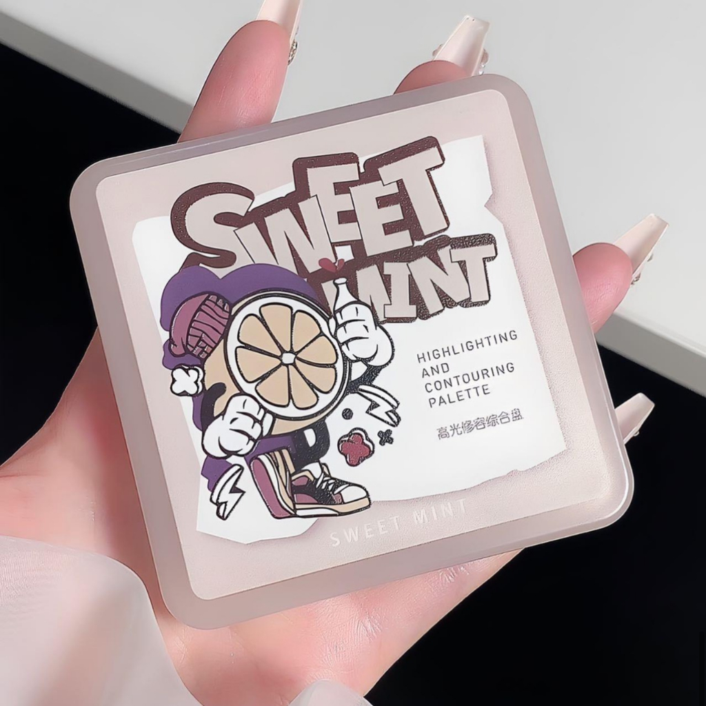 Tạo khối 4 màu SWEET MINT mỏng mịn tự nhiên bắt sáng Highlight And Contouring Palette Tri-color Repair Blush Tray SWMI53