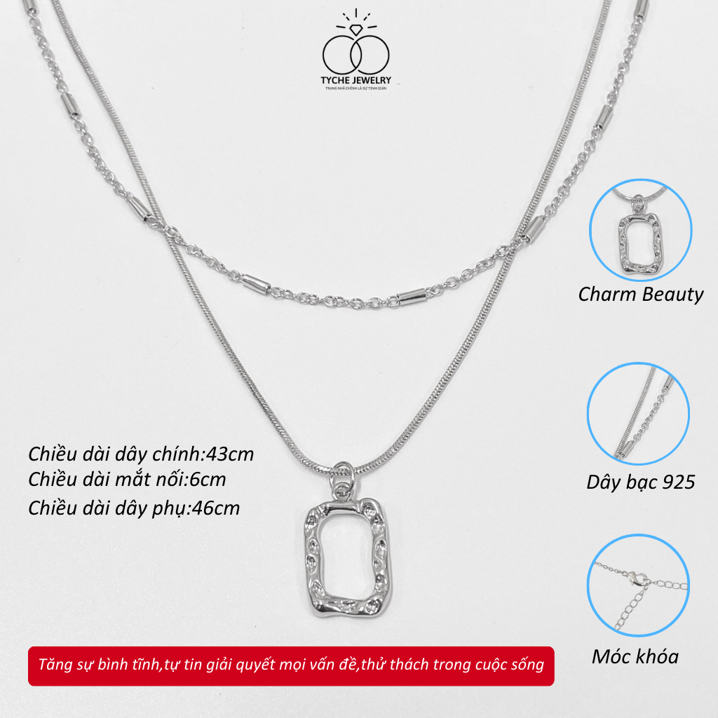 Dây chuyền bạc nữ Tyche Beauty chốt khóa cao cấp trẻ trung phù hợp đeo đi học, đi chơi,đi làm TYCHE JEWELRY