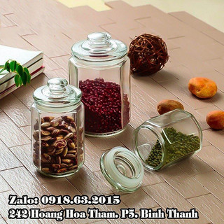 Hũ lọ thủy tinh lục giác đựng thực phẩm gia vị 900ml, 1500ml, 2000ml, 3000ml hũ đựng gia vị thực phẩm khô Hũ lọ muối dưa