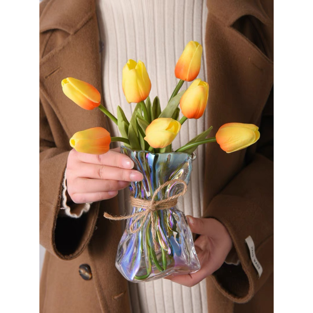 Bình cắm hoa thủy tinh dáng eo Origami Đặc Biệt Sáng Tạo Trang Trí Nhà Cửa