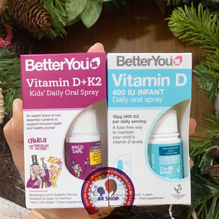 Vitamin D3 xịt, Vitamin xịt D+K2 Better you hàng chính hãng UK