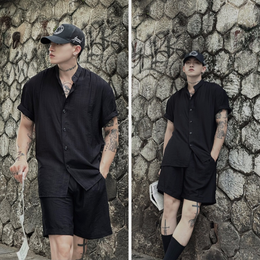 Bộ đũi nam BIGSIZE  cổ tròn quần đùi có túi Melody