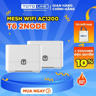 Bộ phát wifi Mesh gia đình chuẩn AC 1200Mbps TOTOLINK T6-V2 2 pack