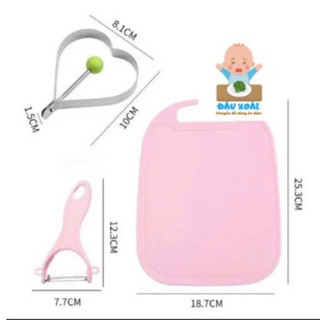Set dao thớt 5 chi tiết chế biến đồ ăn dặm cho bé
