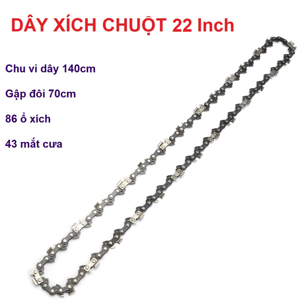 Dây Xích Chuột 12in 16in 22in Dây Xích Cưa 22 Mắt 32 Mắt 43 Mắt Xích Chuột Cho Các Loại Máy Cưa Nhật Bãi