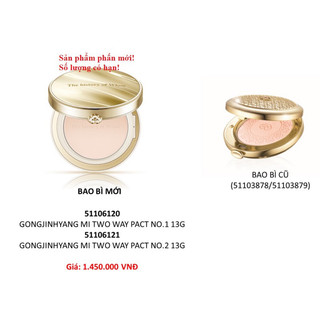 Phấn phủ whoo vàng siêu mịn whoo mi two way pact & whoo mi powder pact tone sáng