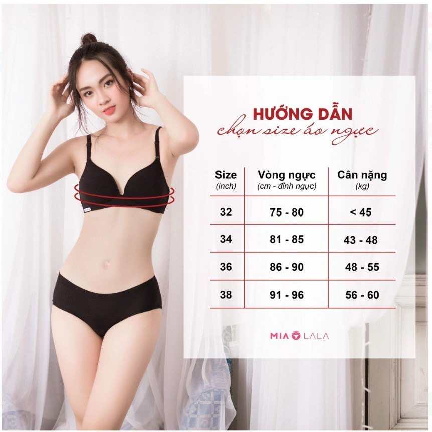 Áo ngực nữ su đúc không gọng Mialala mút mỏng 1 cm nâng ngực, siêu nhẹ 1033 NA2171033