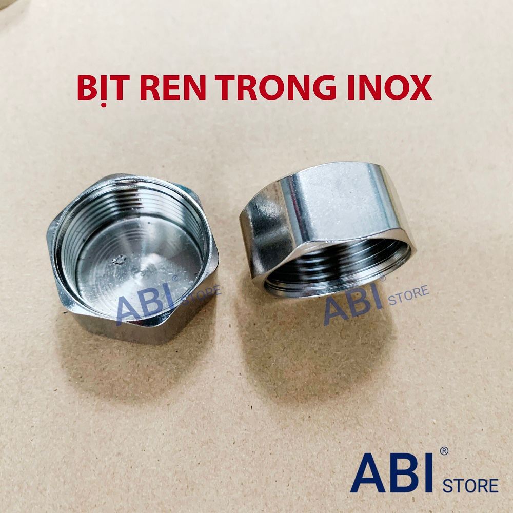 Nút bịt ren trong 21, 27, bịt inox ren ngoài dn15, dn20 hàng dày đẹp