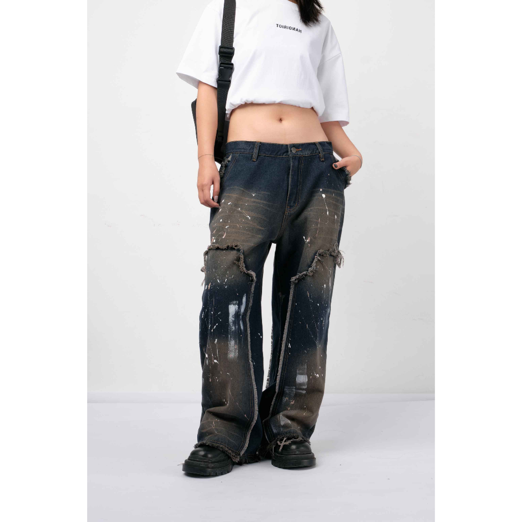 Quần jeans vẩy sơn HANOI RIOT P0079