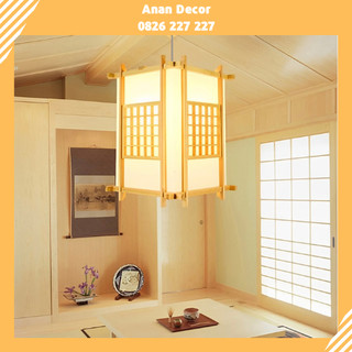 Đèn thả gỗ phong cách Nhật Bản chưa bao gồm bóng đèn DAT-15