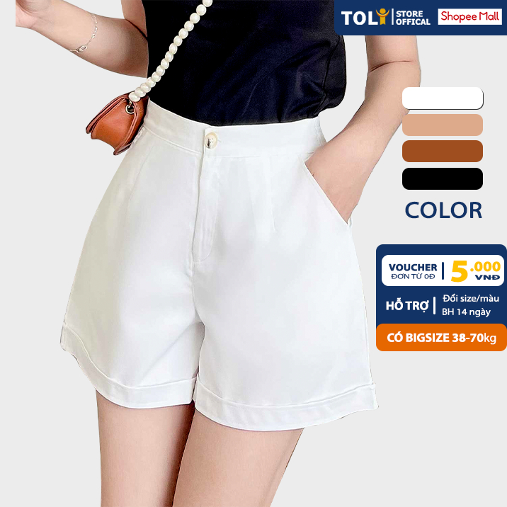 Quần Short Nữ Toli, Ống Rộng Thời Trang, Vải For Mềm Mịn, Mặt Sau Có Thun Ôm Vùng Eo [Qx02]