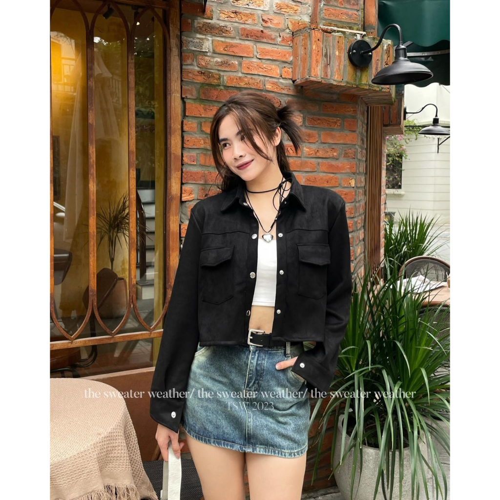 Áo khoác da lộn croptop - 247store.vn - Aokhoacdaloncrt4416_P7K7