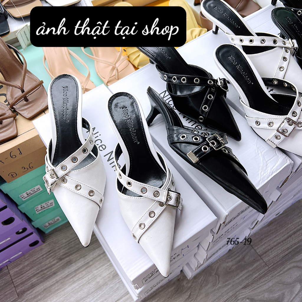 Dép sục nữ mũi nhọn gót nhọn cao 5cm hàng QCCC 765-19 - HACHI SHOES