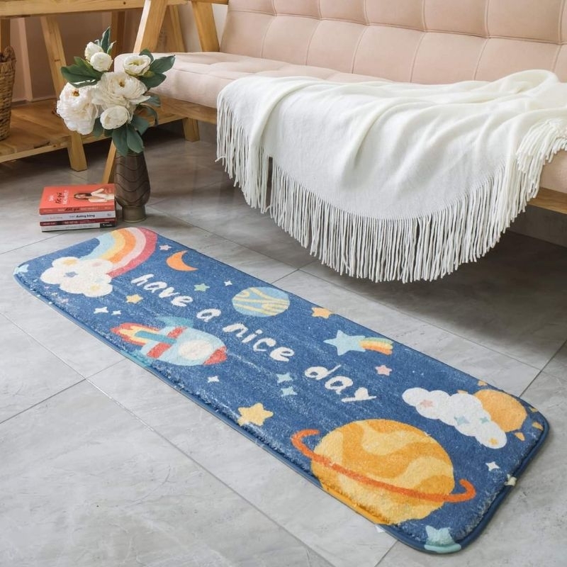 Thảm lông cừu thảm Decor siêu xinh đế dệt cao cấp chống trơn trượt kích thước 50*120