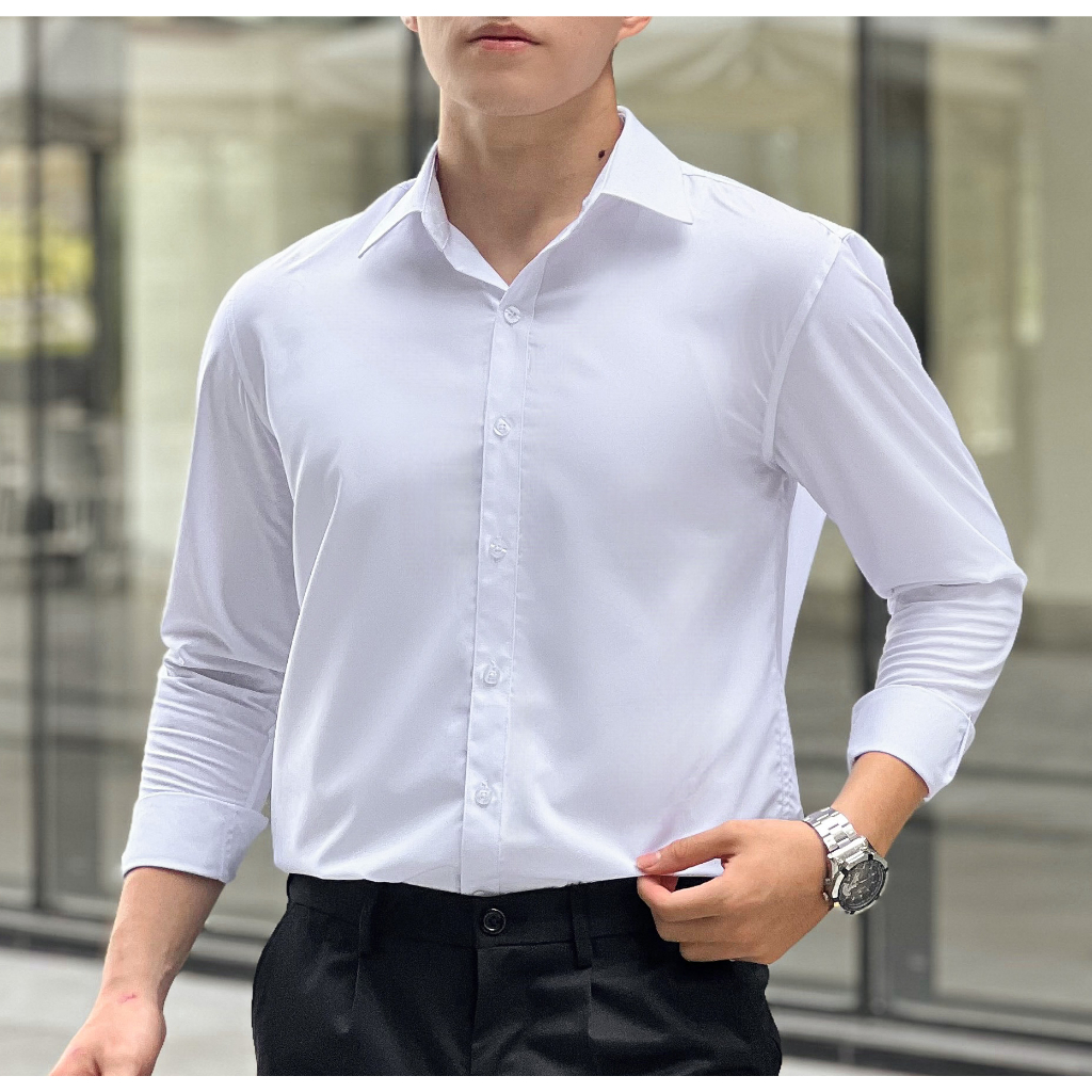 SM001-1 Áo Sơ Mi Nam Docas Màu Trắng