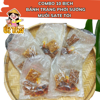COMBO 10 Bịch Bánh Tráng Muối Sate Tỏi - Bánh Tráng Út Thư