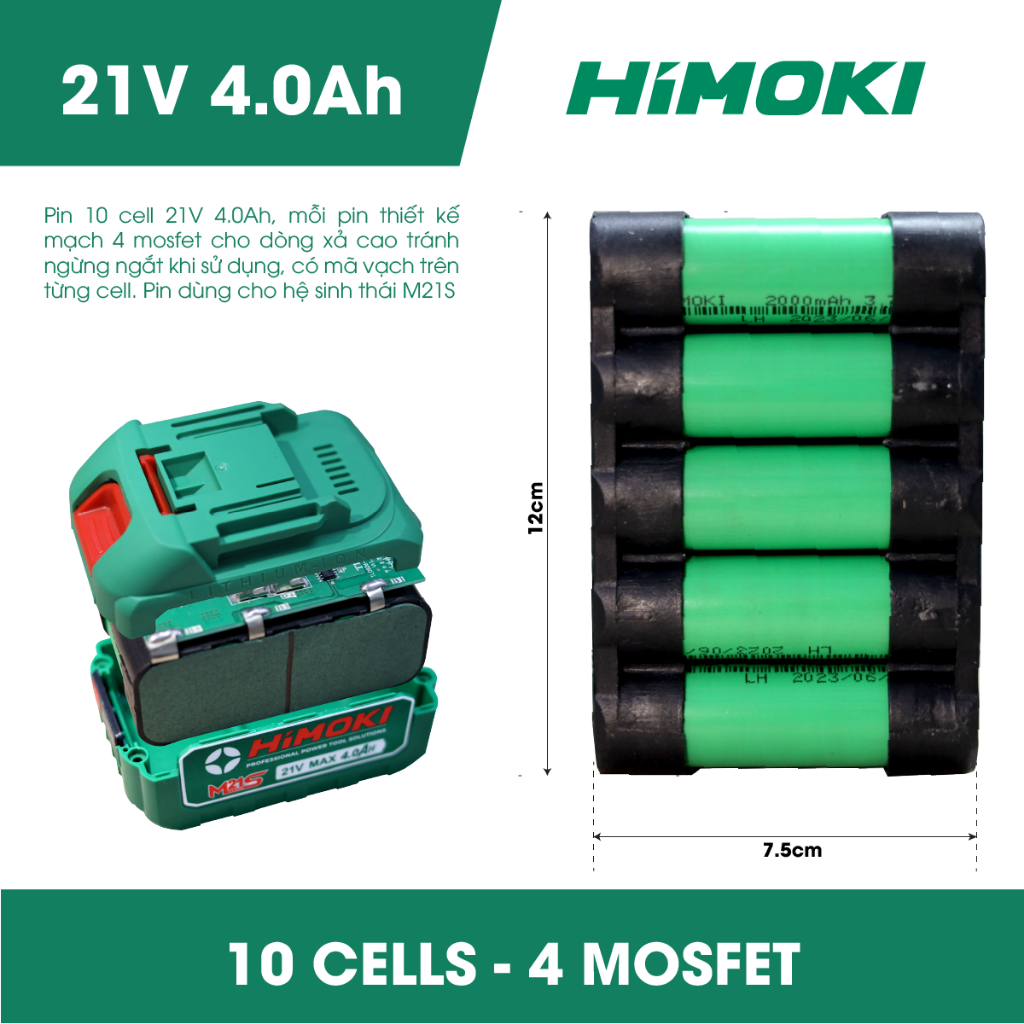 Máy siết bulong Himoki HM-IW650N Không Chổi Than - Vặn Mở Siết Bulong Ô tô - Có Búa- Lõi Đồng- Bảo hành 12T