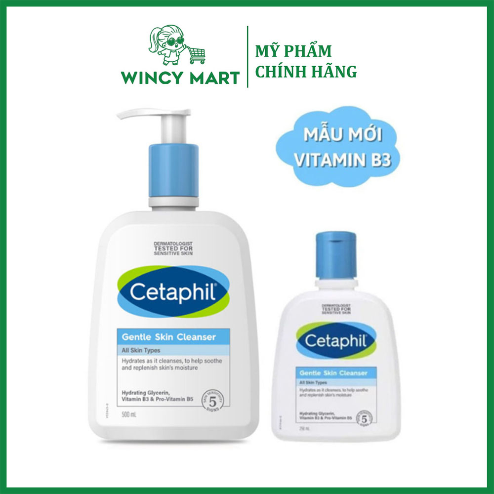 Sữa Rửa Mặt Cetaphil Dưỡng Ẩm Làm Sạch Da, Dịu Nhẹ Gentle Skin Cleanser 125ML - 500ML - Wincy Mart