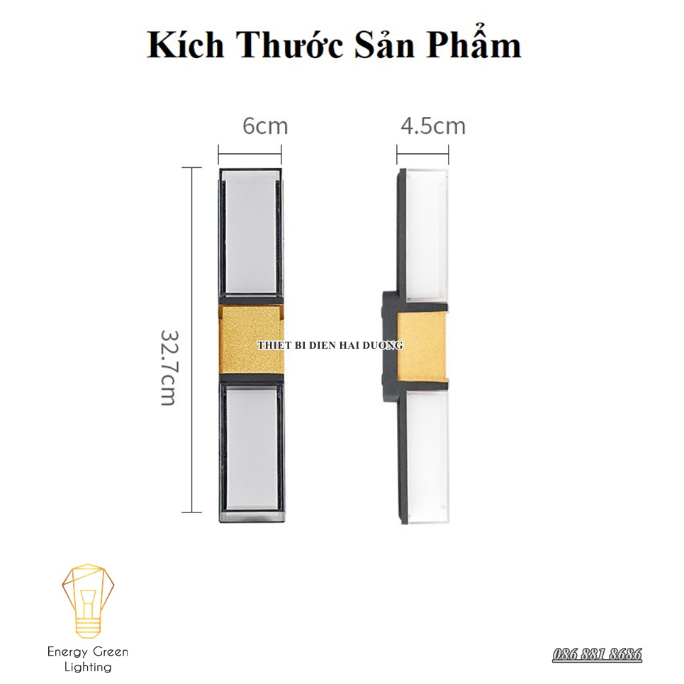 Đèn Hắt Tường Chống Nước DT-3270 - Thân Nhôm - Ánh Sáng Vàng - Chip Led Siêu Sáng - Bảo Hành 12 Tháng