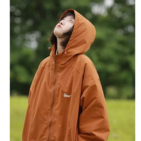 Áo khoác gió 2 lớp chống nước, chống bụi có mũ, có túi trong và khóa zip Unisex, phong cách Hàn Quốc, in chữ PSALMIST