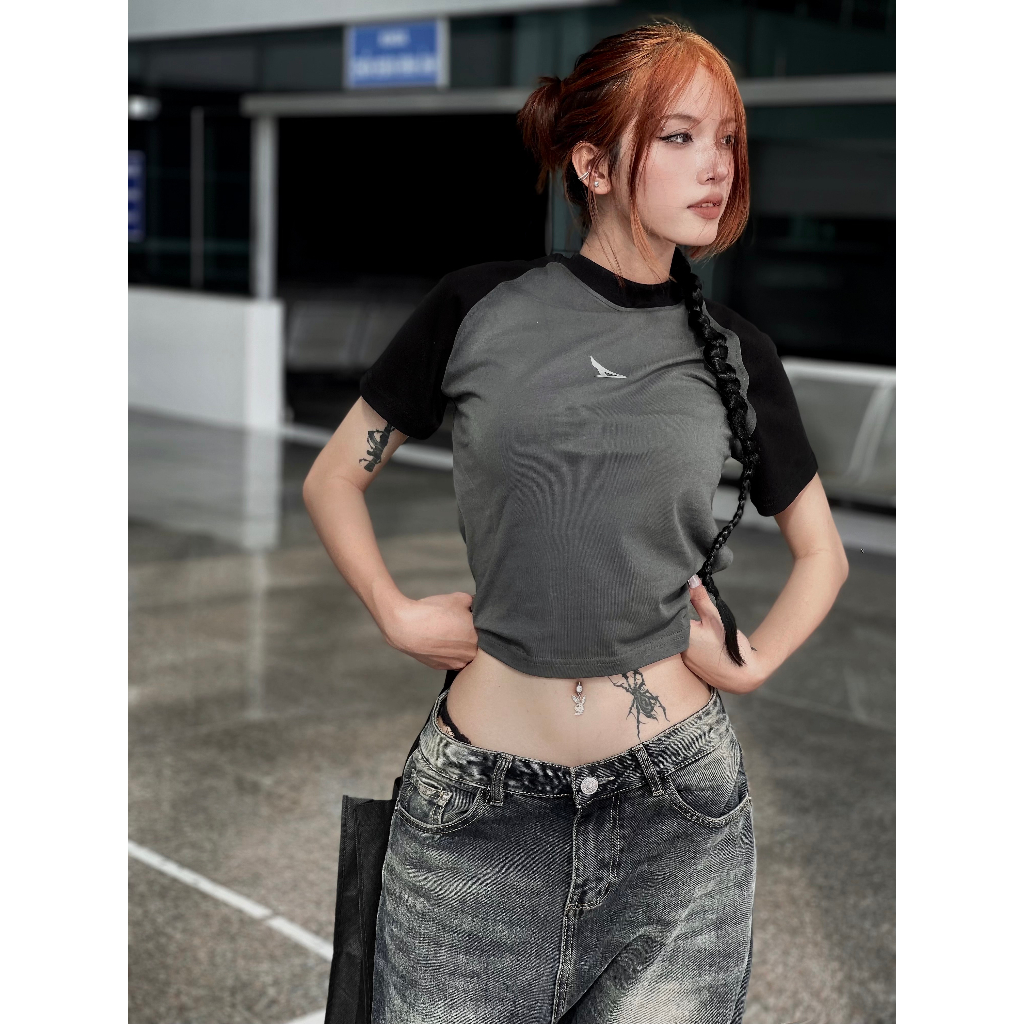 Áo Baby Tee Raglan Local Brand Unisex Devotus Premium 100% Cotton Form Body Fit Fullbox - in logo