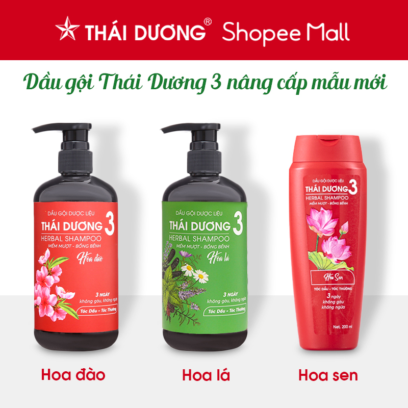 Dầu Gội Dược Liệu Thái Dương 3 Hương Hoa Lá Sao Thái Dương