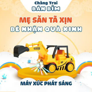 Máy xúc phát sáng, xe máy xúc cho bé - Qùa tặng Chàng Trai Bán Bỉm