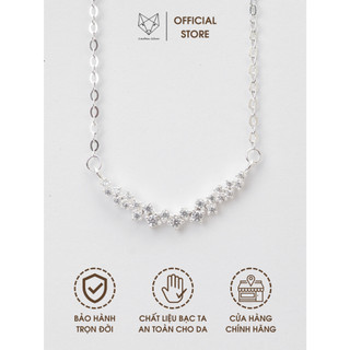 Dây Chuyền Bạc Ta Cao Cấp CaoBac Silver Họa Tiết Đá Cong Dài Thiết Kế Trang Trọng Dành Tặng Riêng Cho Nữ