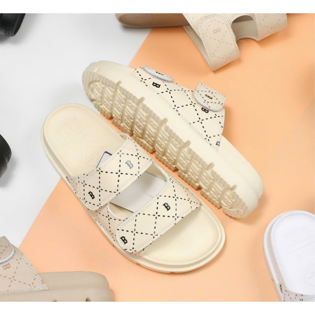 Dép Nam Nữ thời trang cao cấp 2023, dép quai ngang dán xé MLB nhiều màu