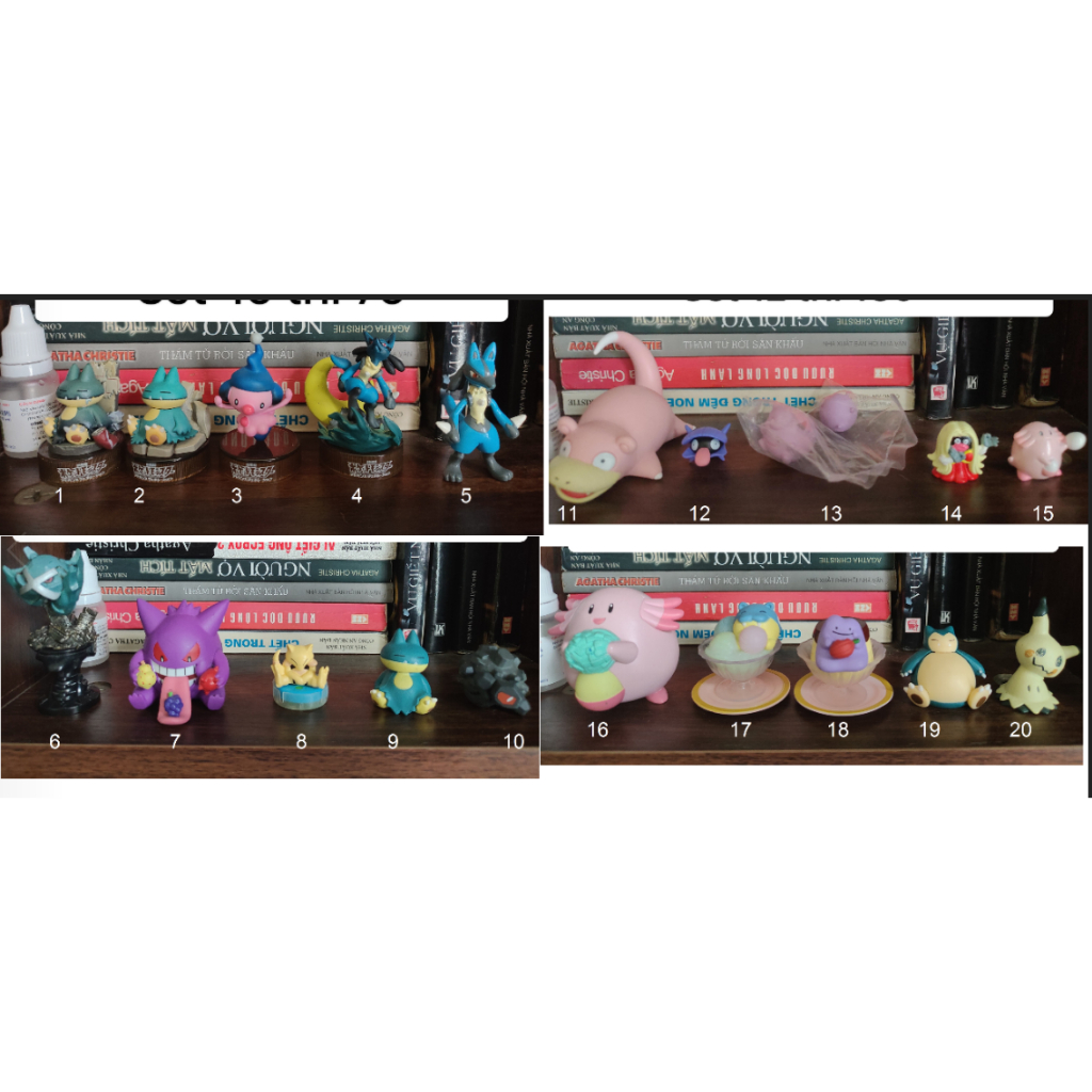 Mô hình Pokemon Lucario Snorlax Gengar Slowpoke Shellder Jigglypuff Ditto Chansey Mimikyu hàng chính hãng