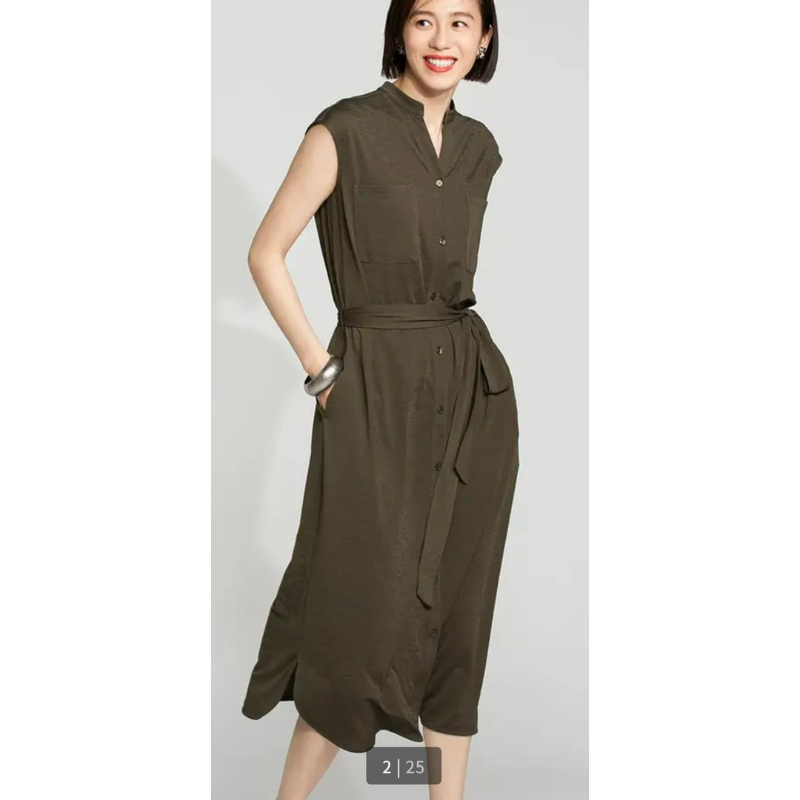 Đầm sơ mi cột eo dáng dài vải thun - Thanh lý vnxk