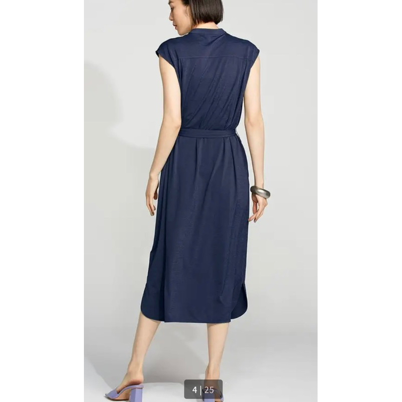 Đầm sơ mi cột eo dáng dài vải thun - Thanh lý vnxk