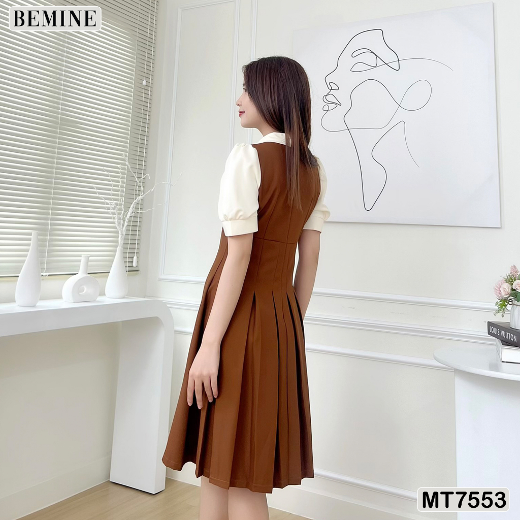 Đầm công sở phối ren cổ sen BEMINE MT7553