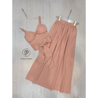 Set áo cut out buộc nơ tk By P