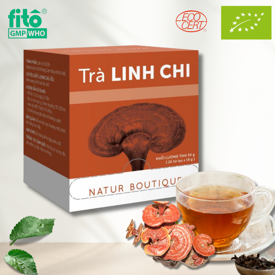 Trà Linh Chi Giảm Cholesterol, tăng đề kháng, dạng 20 túi lọc (Reishi Mushroom, 20 teabags)