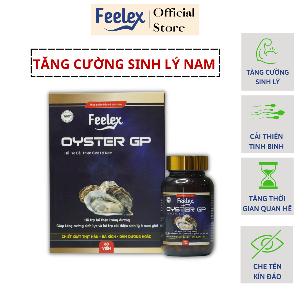 Tinh chất hàu biển Feelex Oyster GP tăng cường sinh lý nam giới hộp 60 viên