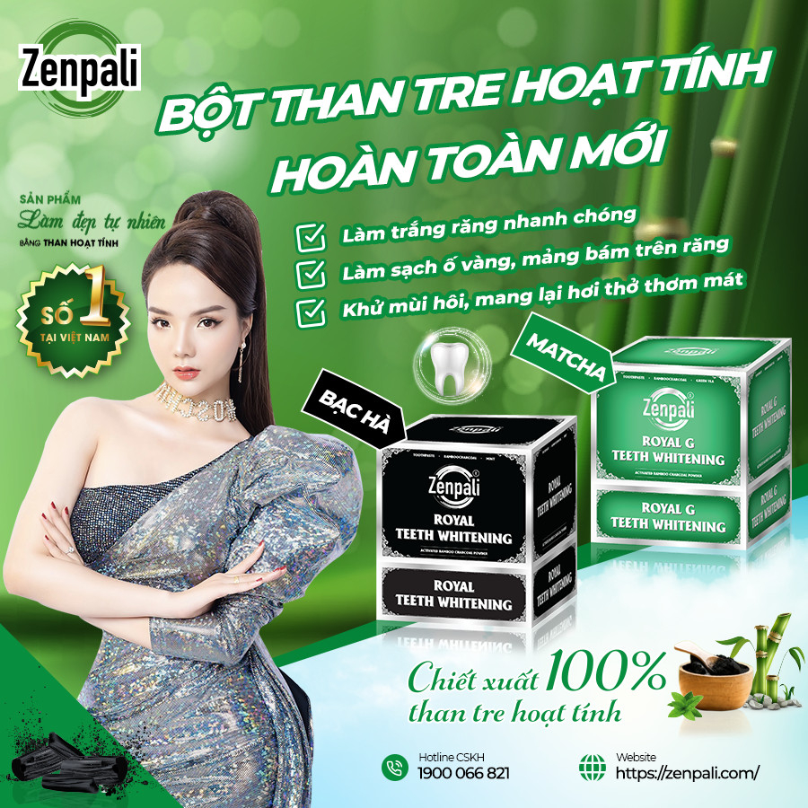 Bột than Tre Hoạt Tính Trắng Răng Royal Zenpali Trắng Răng Thiên Nhiên