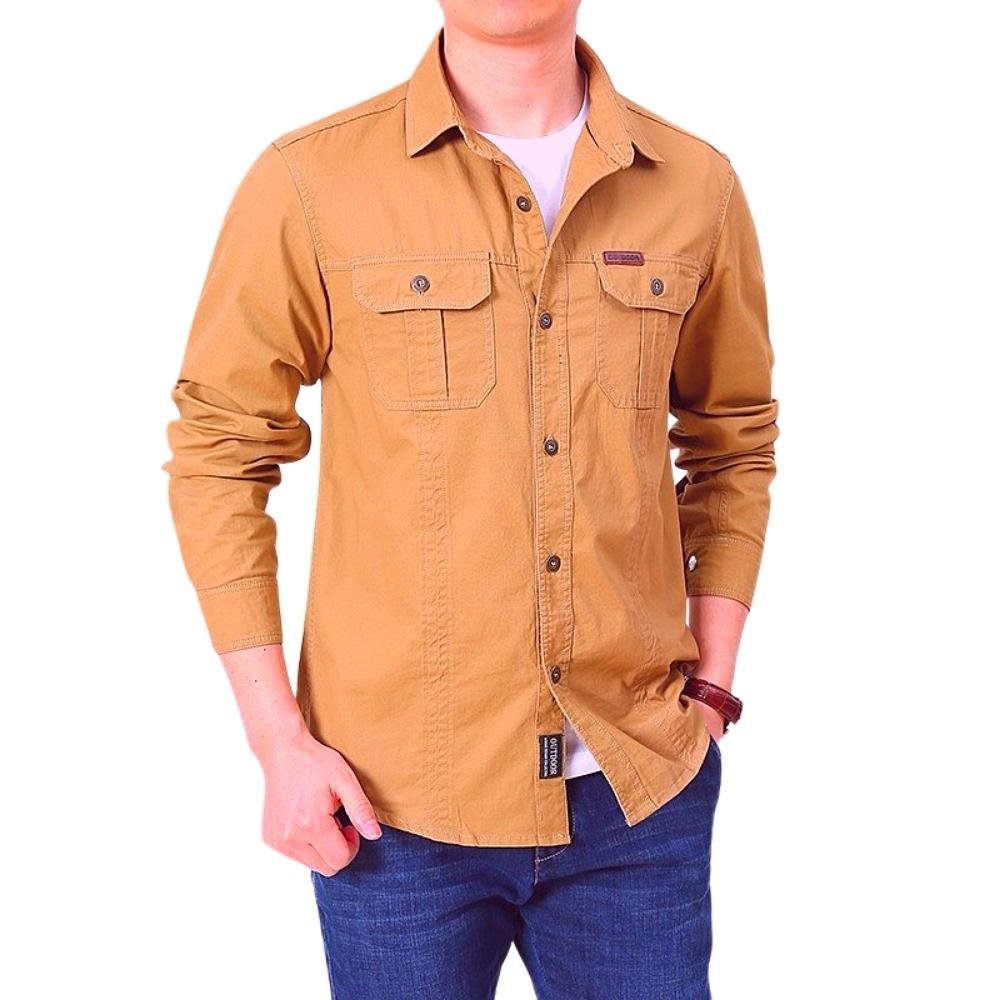 Sơ mi nam Jean dài tay phối một bên túi nam tính, năng động Thời trang Mix-up Shop