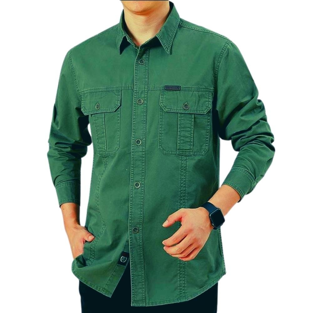 Sơ mi nam Jean dài tay phối một bên túi nam tính, năng động Thời trang Mix-up Shop